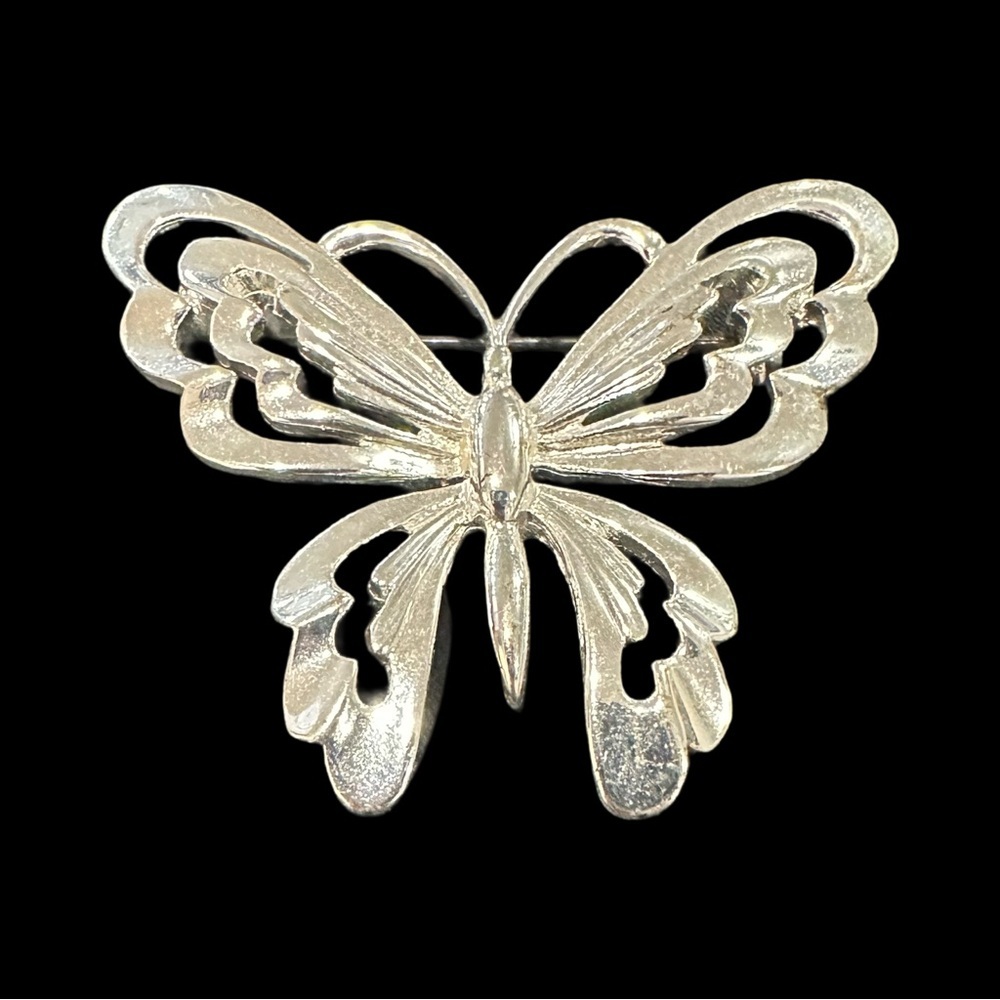 Vintage Allison Reed Brooch Silver Tone Butterfly Signed